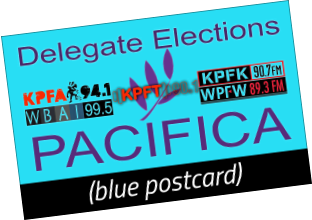 Blue Postcard and White Ballot envelope