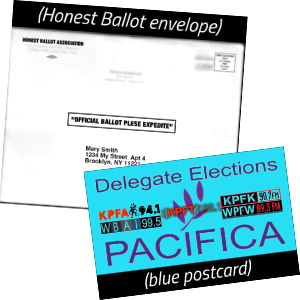Blue Postcard and White Ballot envelope